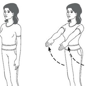 Практыкаванне для лячэння артрозу плечавага сустава - пад'ём прамых рук уверх